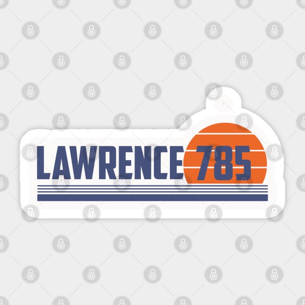 785 Lawrence Kansas Area Code Sticker by Eureka Shirts